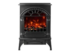Cheminée électrique Poêle PITON - L41 X P25.5 X H56.5 Cm - Noire -Electroménager Soldes cheminee 390189