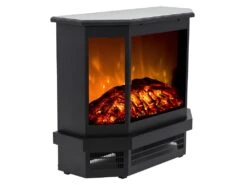 Cheminée électrique Poêle ETNA - L55.8 X P22.5 X H51.6 Cm - Noire -Electroménager Soldes cheminee 390277