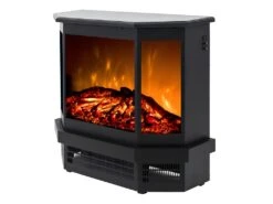 Cheminée électrique Poêle ETNA - L55.8 X P22.5 X H51.6 Cm - Noire -Electroménager Soldes cheminee 390279
