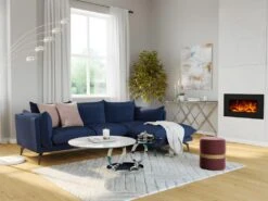 Cheminée électrique CHANDELA - Murale - L84 X P14 X H45 Cm - Noire -Electroménager Soldes cheminee 401155