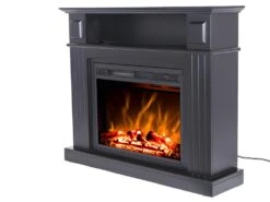 Cheminée électrique à Poser LOPEVI - Avec Manteau - L99 X P25 X H82,5cm - Noire -Electroménager Soldes cheminee 443755