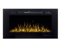 Cheminée électrique CALBUCO - Murale Ou Encastrable - L101,6 X P14 X H54,4 Cm - Noire -Electroménager Soldes cheminee 447065