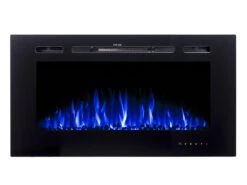 Cheminée électrique CALBUCO - Murale Ou Encastrable - L101,6 X P14 X H54,4 Cm - Noire -Electroménager Soldes cheminee 447069