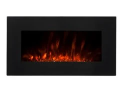Cheminée électrique Murale LAO - L78 X P12,2 X H42,8 Cm - Noire -Electroménager Soldes cheminee 447117