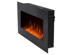 Cheminée électrique Murale LAO - L78 X P12,2 X H42,8 Cm - Noire -Electroménager Soldes cheminee 447119