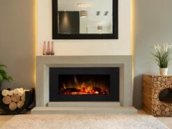 Cheminée électrique Murale LAO - L78 X P12,2 X H42,8 Cm - Noire