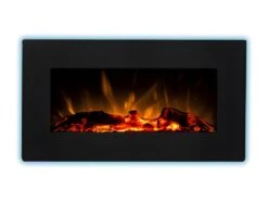 Cheminée électrique Murale LAO - L78 X P12,2 X H42,8 Cm - Noire -Electroménager Soldes cheminee 448161