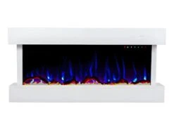 Cheminée électrique MERAPI - Murale Ou à Poser - L110 X P18 X H52cm - Blanche -Electroménager Soldes cheminee 450365