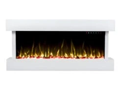 Cheminée électrique MERAPI - Murale Ou à Poser - L110 X P18 X H52cm - Blanche -Electroménager Soldes cheminee 450371