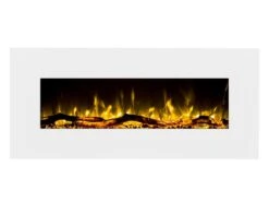 Cheminée électrique Murale LALITA - L110 X P14 X H49 Cm - Blanc -Electroménager Soldes cheminee 451115