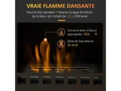Cheminée Bioéthanol Sur Pieds Style Néo-rétro Poêle 1 Brûleur 1,5 L Dim. 41L X 25l X 54H Cm Couverture 20-25 M² Noir 11 Cheminée Bioéthanol Sur Pieds Style Néo-rétro Poêle 1 Brûleur 1,5 L Dim. 41L X 25l X 54H Cm Couverture 20-25 M² Noir -Electroménager Soldes cheminee 9458441