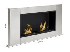 Cheminée Bioéthanol Murale Design Bauhaus 2 Brûleurs 3 L Couverture 25-30 M² Acier Inox Brossé -Electroménager Soldes cheminee 9458487