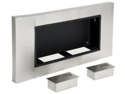 Cheminée Bioéthanol Murale Design Bauhaus 2 Brûleurs 3 L Couverture 25-30 M² Acier Inox Brossé -Electroménager Soldes cheminee 9458491