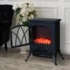 Cheminée électrique Poêle Style Rétro Thermostat 1000-2000 W Noir -Electroménager Soldes cheminee 9458493