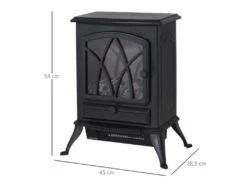 Cheminée électrique Poêle Style Rétro Thermostat 1000-2000 W Noir -Electroménager Soldes cheminee 9458497