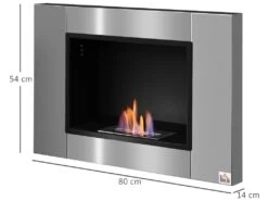 Cheminée Bioéthanol Murale Design Bauhaus 1 Brûleur 1,5 L Couverture 20-25 M² Acier Inox Brossé -Electroménager Soldes cheminee 9458507