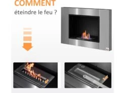 Cheminée Bioéthanol Murale Design Bauhaus 1 Brûleur 1,5 L Couverture 20-25 M² Acier Inox Brossé -Electroménager Soldes cheminee 9458511