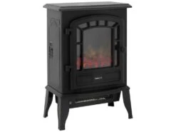 Cheminée électrique Noir élégant 1000/2000 W ML-DESIGN