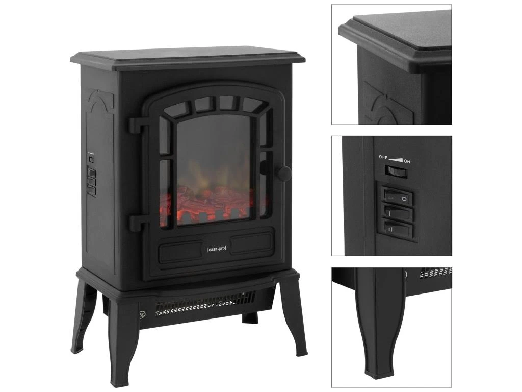 Cheminée électrique Noir élégant 1000/2000 W ML-DESIGN 6 Cheminée électrique Noir élégant 1000/2000 W ML-DESIGN – Image 4