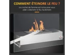 Cheminée Bioéthanol Murale Design Contemporain Bruleur 1,5 L - Couverture 20-25 M² - Dim. 60L X 22l X 40H Cm -Electroménager Soldes cheminee 9458531