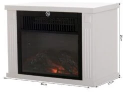 Cheminée électrique Poêle Style Contemporain Thermostat 600-1200 W Blanc -Electroménager Soldes cheminee 9458537