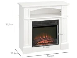 Cheminée électrique XL Style Classique Chic 1800 W Effet Flammes LED Minuterie Température Luminosité Réglables Télécommande Fournie Blanc -Electroménager Soldes cheminee 9458557