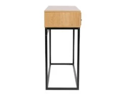 ABRIL - Console 2 Tiroirs Aspect Bois Et Pieds Métal -Electroménager Soldes console 10027221