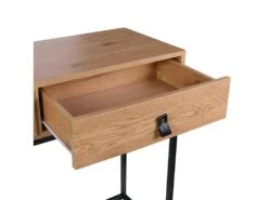 ABRIL - Console 2 Tiroirs Aspect Bois Et Pieds Métal -Electroménager Soldes console 10027223