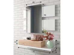 Meuble D'entrée Telma Avec 1 Tiroir Et Miroir Blanc/Chêne, 75 Cm Largeur -Electroménager Soldes console 10761545