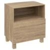 Meuble Etagère 2 Cases De Rangement Et 1 Porte Effet Bois Naturel H. 73 Cm -Electroménager Soldes console 11909313