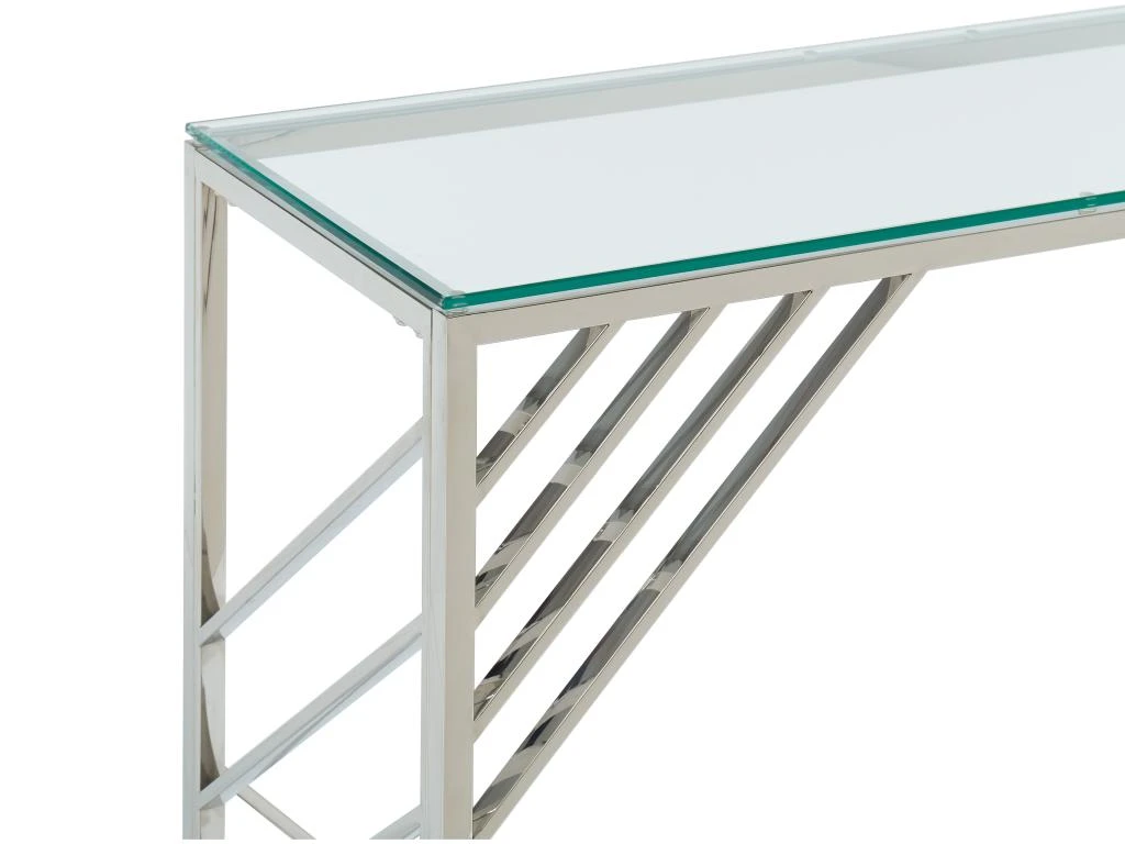 Console En Verre Trempé Et Acier Inoxydable - Chromé - SIMATO De Pascal MORABITO 7 Console En Verre Trempé Et Acier Inoxydable - Chromé - SIMATO De Pascal MORABITO – Image 5