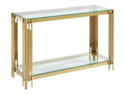 Console Avec 1 étagère En Verre Trempé Et Acier Inoxydable - Doré - NOMELANO De Pascal MORABITO 11 Console Avec 1 étagère En Verre Trempé Et Acier Inoxydable - Doré - NOMELANO De Pascal MORABITO -Electroménager Soldes console 12217749