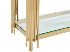 Console Avec 1 étagère En Verre Trempé Et Acier Inoxydable - Doré - NOMELANO De Pascal MORABITO 13 Console Avec 1 étagère En Verre Trempé Et Acier Inoxydable - Doré - NOMELANO De Pascal MORABITO -Electroménager Soldes console 12217753