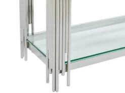 Console Avec 1 étagère En Verre Trempé Et Acier Inoxydable - Chromé - NOMELANO De Pascal MORABITO -Electroménager Soldes console 12217991