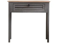 Table Bureau Console 1 Tiroir Bois Gris Shabby 75x75x30,5 9 Table Bureau Console 1 Tiroir Bois Gris Shabby 75x75x30,5 -Electroménager Soldes console 12611161