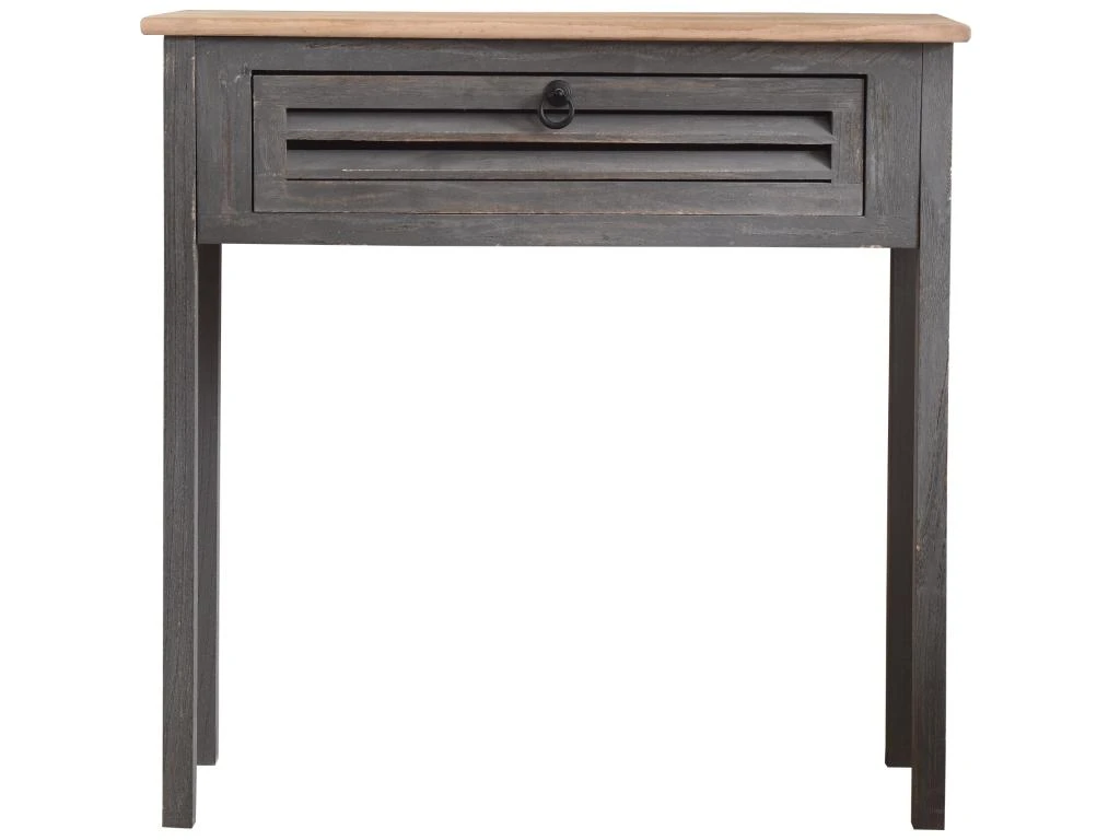 Table Bureau Console 1 Tiroir Bois Gris Shabby 75x75x30,5 4 Table Bureau Console 1 Tiroir Bois Gris Shabby 75x75x30,5 – Image 2