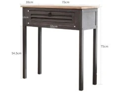 Table Bureau Console 1 Tiroir Bois Gris Shabby 75x75x30,5 10 Table Bureau Console 1 Tiroir Bois Gris Shabby 75x75x30,5 -Electroménager Soldes console 12611163