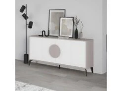 Console Gora 180cm Marron ClairBlanc - Venprodin -Electroménager Soldes console 12652971