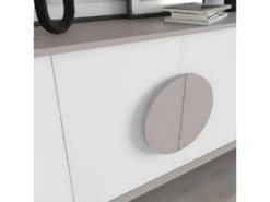 Console Gora 180cm Marron ClairBlanc - Venprodin -Electroménager Soldes console 12652975