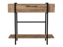 Console Avec 1 Porte Et 1 étagère - Naturel Clair Et Noir - CHENOA 15 Console Avec 1 Porte Et 1 étagère - Naturel Clair Et Noir - CHENOA -Electroménager Soldes console 12668687