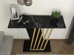 Console - Effet Marbre Noir Et Doré - ORSONA -Electroménager Soldes console 13072251