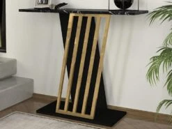 Console - Effet Marbre Noir Et Doré - ORSONA -Electroménager Soldes console 13072273