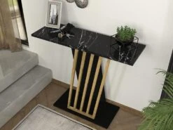 Console - Effet Marbre Noir Et Doré - ORSONA -Electroménager Soldes console 13078135
