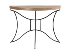 Console En MDF Et Métal - Naturel Et Noir - LOLANA -Electroménager Soldes console 13423689