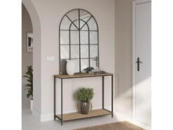 Meuble D'entrée Chloe Couloir Avec 1 étagère Inférieure, Chêne/noir -Electroménager Soldes console 13625797