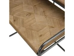 HABY - Set De 2 Tables D'appoint Gigognes Plateaux Rectangulaires Sapin Marqueté Pieds Métal 10 HABY - Set De 2 Tables D'appoint Gigognes Plateaux Rectangulaires Sapin Marqueté Pieds Métal -Electroménager Soldes console 14653367