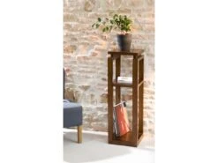 EDEN - Sellette Marron 3 Niveaux Bois Mindi