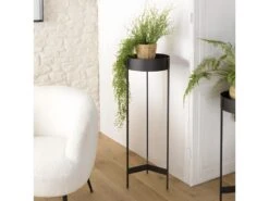 DALY - Sellette Ronde / Porte Plantes GM Noire Piètement Métal