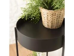 DALY - Sellette Ronde / Porte Plantes GM Noire Piètement Métal -Electroménager Soldes console 14654249