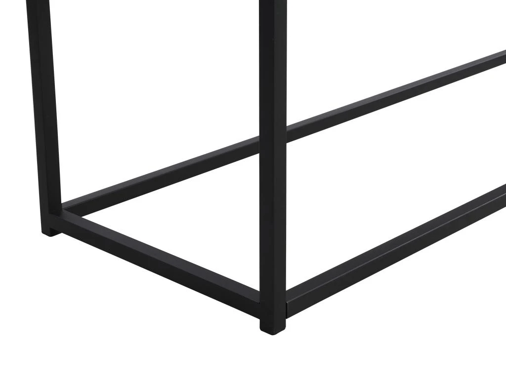 Console Avec 2 Tiroirs En MDF, Verre Trempé Et Métal - Naturel Foncé - CAMATA 11 Console Avec 2 Tiroirs En MDF, Verre Trempé Et Métal - Naturel Foncé - CAMATA – Image 9